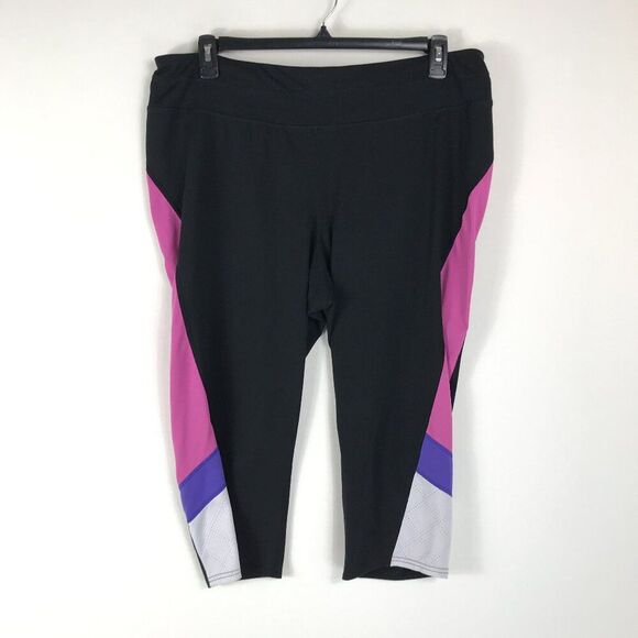 Avenue Active Capri Pants Women's Plus Size 18/20 Black Stretch Fitness Workout - Picture 1 of 10